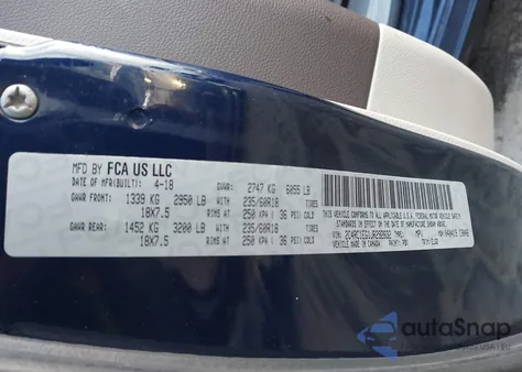 2018 Chrysler Pacifica Touring L Plus from USA, damaged, VIN 2C4RC1EG1JR292632